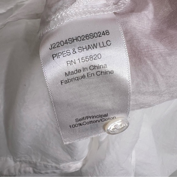 VERONICA BEARD White Jaliyah Cotton Ruffle Top - Picture 6 of 6